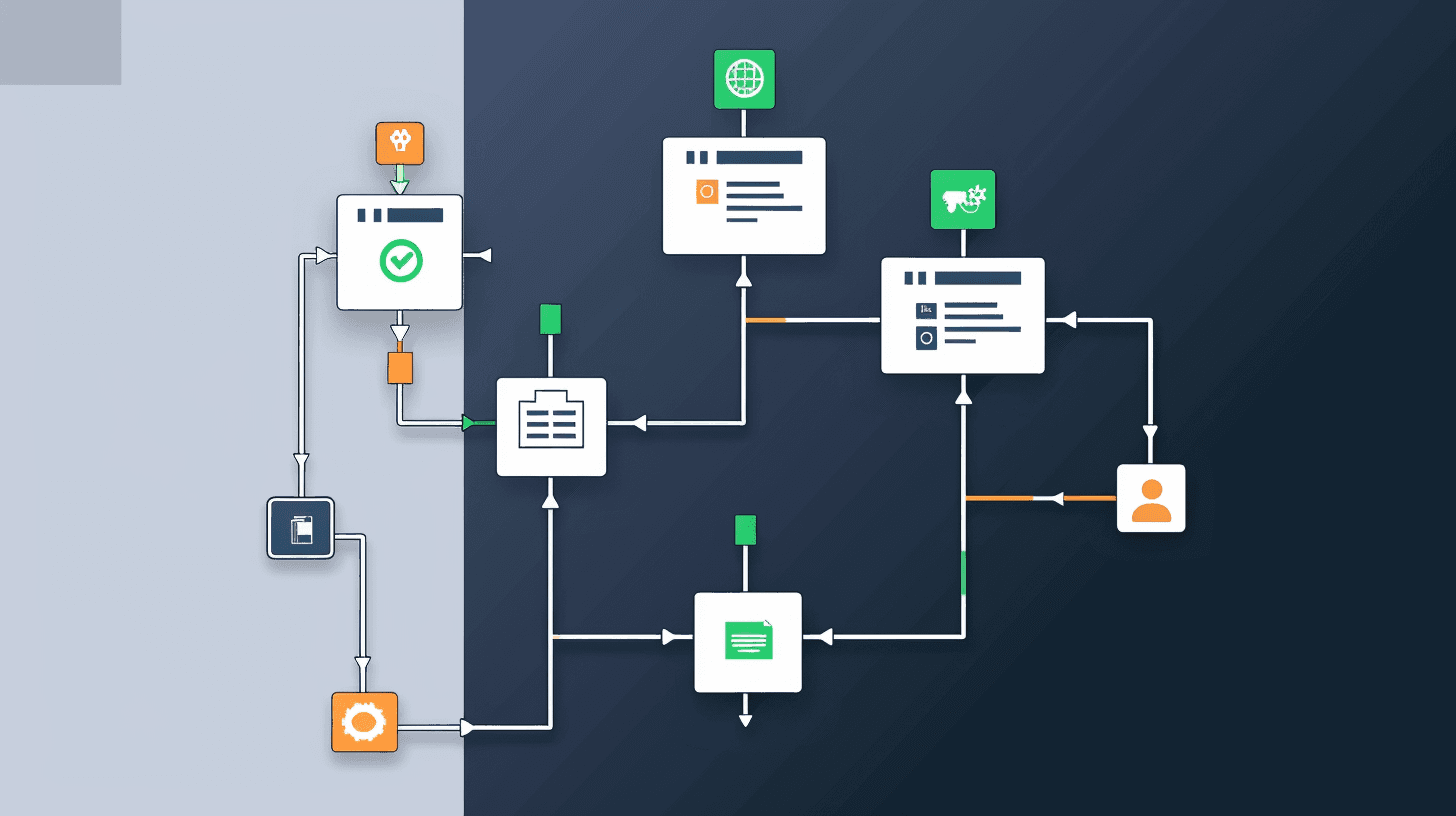 IronRidge workflow automation map prototype screenshot showing field signal routing through operational review stages.